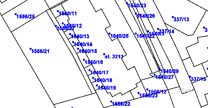 Parcela st. 3211 v KÚ Brandýs nad Labem, Katastrální mapa