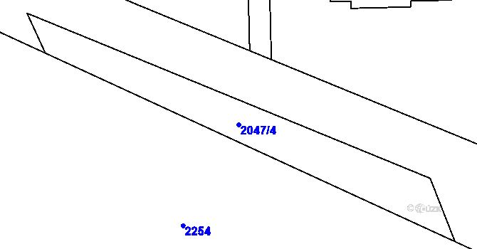 Parcela st. 2047/4 v KÚ Brandýs nad Labem, Katastrální mapa