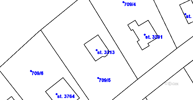 Parcela st. 3313 v KÚ Brandýs nad Labem, Katastrální mapa