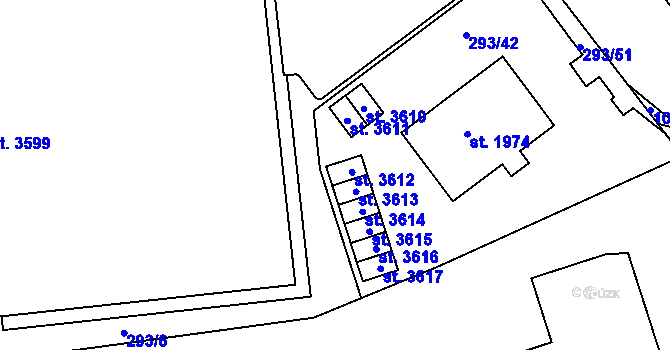 Parcela st. 293/45 v KÚ Brandýs nad Labem, Katastrální mapa