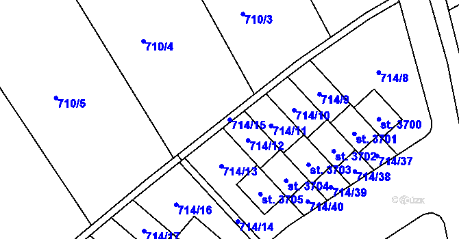 Parcela st. 714/15 v KÚ Brandýs nad Labem, Katastrální mapa