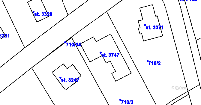 Parcela st. 3747 v KÚ Brandýs nad Labem, Katastrální mapa