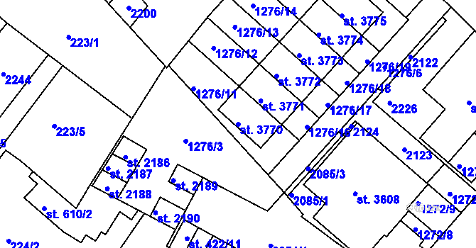 Parcela st. 3770 v KÚ Brandýs nad Labem, Katastrální mapa