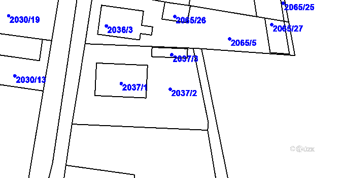 Parcela st. 2037/2 v KÚ Stará Boleslav, Katastrální mapa