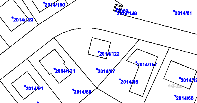 Parcela st. 2014/122 v KÚ Stará Boleslav, Katastrální mapa