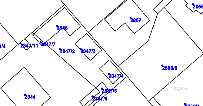 Parcela st. 2847/8 v KÚ Stará Boleslav, Katastrální mapa