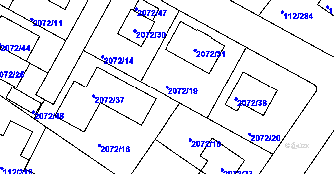 Parcela st. 2072/19 v KÚ Stará Boleslav, Katastrální mapa