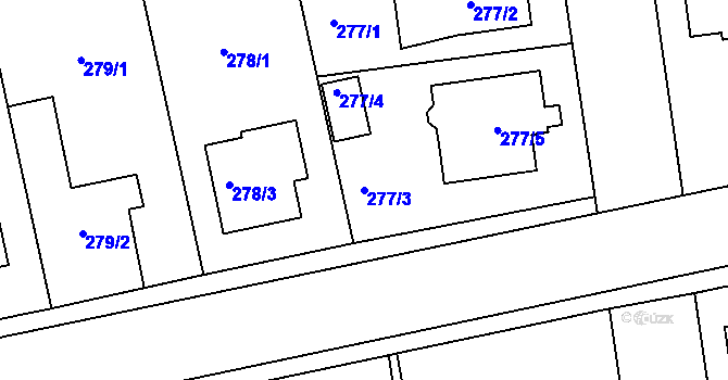 Parcela st. 277/3 v KÚ Stará Boleslav, Katastrální mapa