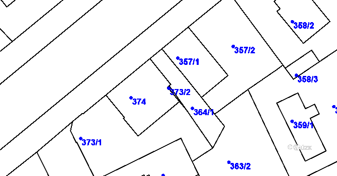 Parcela st. 373/2 v KÚ Stará Boleslav, Katastrální mapa