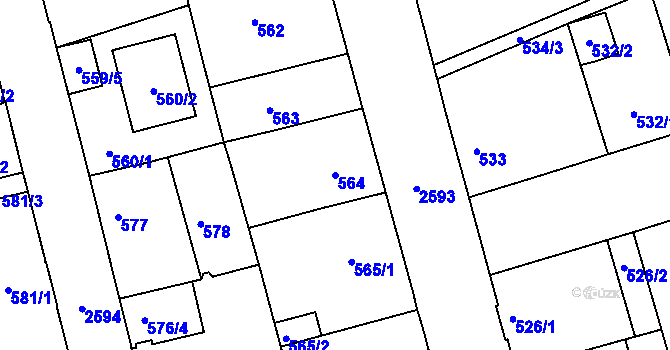 Parcela st. 564 v KÚ Stará Boleslav, Katastrální mapa