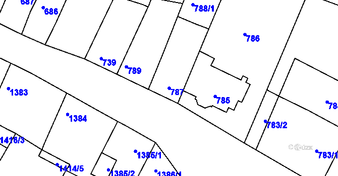 Parcela st. 787 v KÚ Stará Boleslav, Katastrální mapa