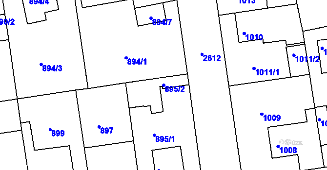 Parcela st. 895/2 v KÚ Stará Boleslav, Katastrální mapa