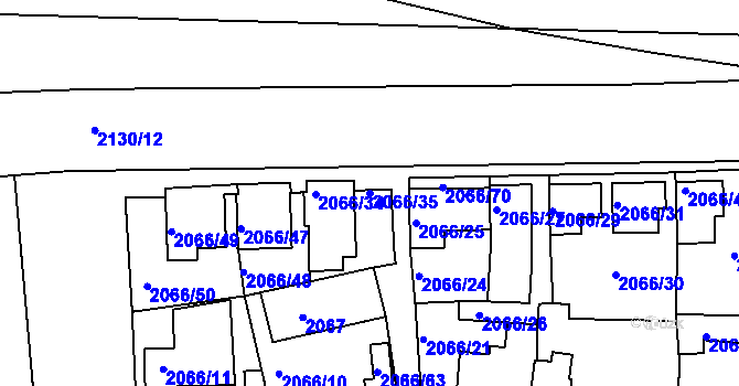 Parcela st. 2066/35 v KÚ Stará Boleslav, Katastrální mapa