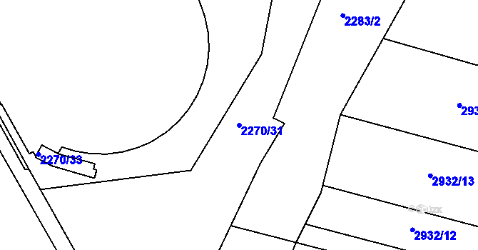 Parcela st. 2270/31 v KÚ Stará Boleslav, Katastrální mapa