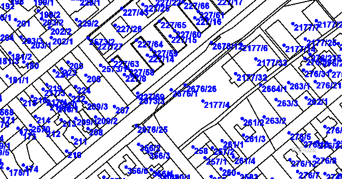 Parcela st. 2676/1 v KÚ Stará Boleslav, Katastrální mapa