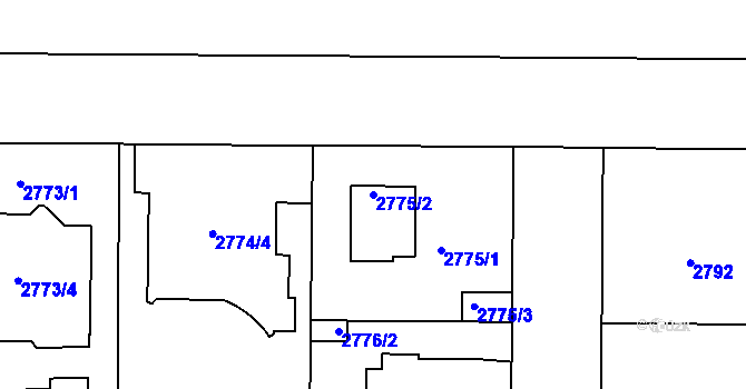 Parcela st. 2775/2 v KÚ Stará Boleslav, Katastrální mapa