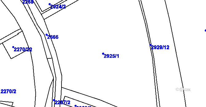 Parcela st. 2925/1 v KÚ Stará Boleslav, Katastrální mapa