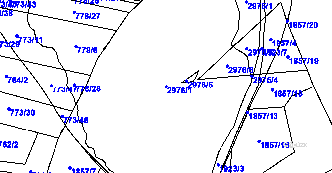 Parcela st. 2976/1 v KÚ Stará Boleslav, Katastrální mapa