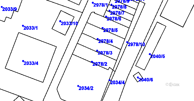 Parcela st. 2978/3 v KÚ Stará Boleslav, Katastrální mapa