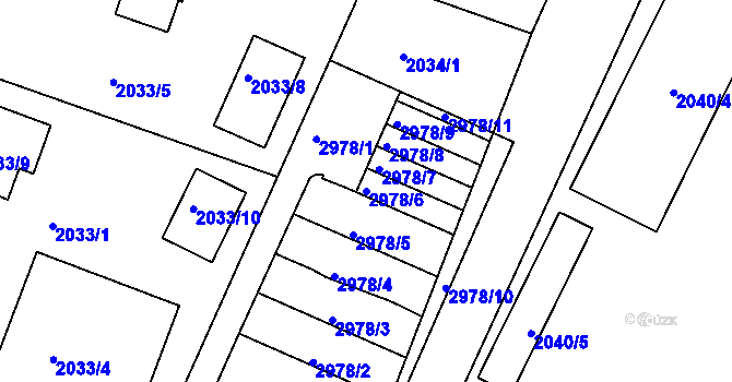 Parcela st. 2978/6 v KÚ Stará Boleslav, Katastrální mapa