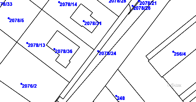 Parcela st. 2078/24 v KÚ Stará Boleslav, Katastrální mapa