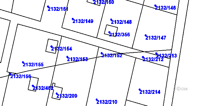 Parcela st. 2132/152 v KÚ Stará Boleslav, Katastrální mapa