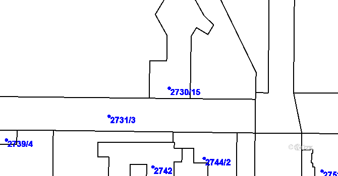 Parcela st. 2730/15 v KÚ Stará Boleslav, Katastrální mapa