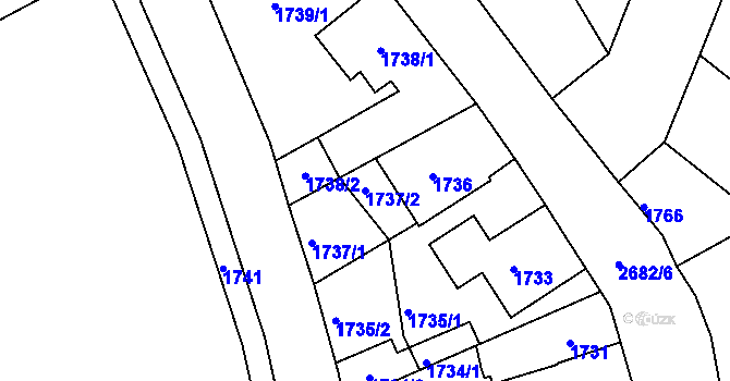 Parcela st. 1737/2 v KÚ Stará Boleslav, Katastrální mapa