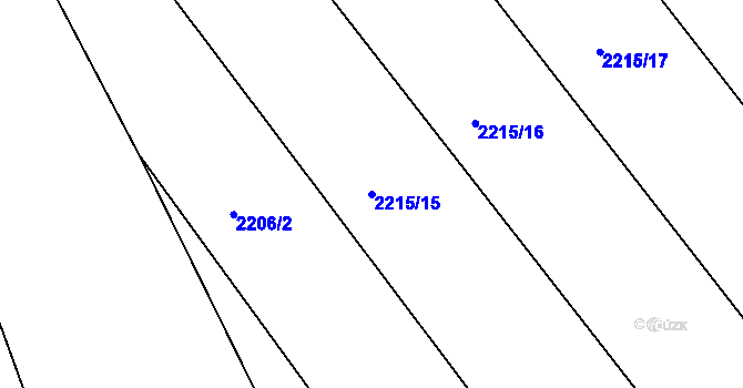 Parcela st. 2215/15 v KÚ Stará Boleslav, Katastrální mapa