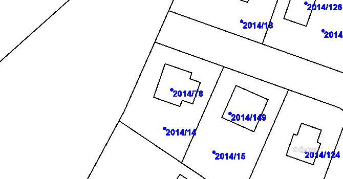 Parcela st. 2014/78 v KÚ Stará Boleslav, Katastrální mapa