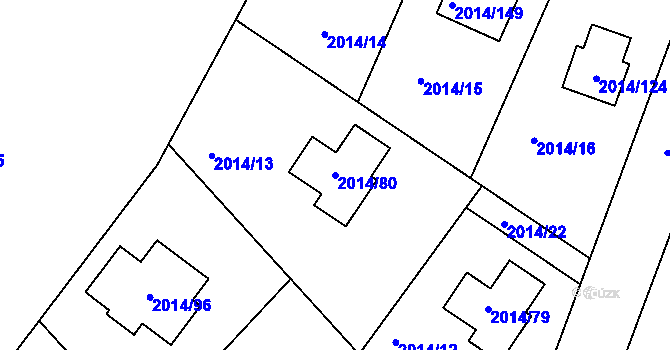 Parcela st. 2014/80 v KÚ Stará Boleslav, Katastrální mapa
