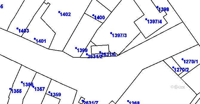 Parcela st. 2631/6 v KÚ Stará Boleslav, Katastrální mapa