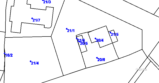 Parcela st. 20/5 v KÚ Stará Boleslav, Katastrální mapa