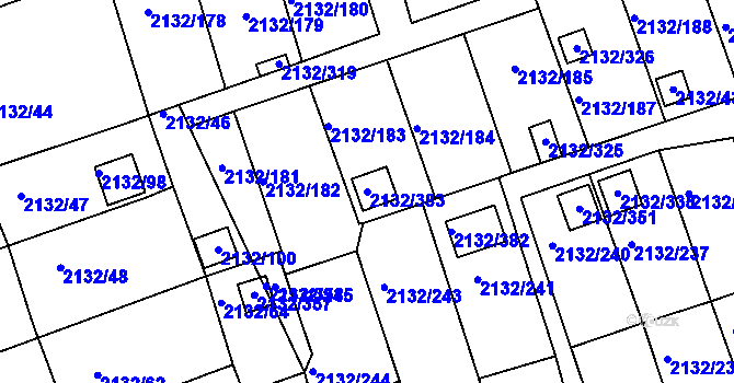 Parcela st. 2132/383 v KÚ Stará Boleslav, Katastrální mapa