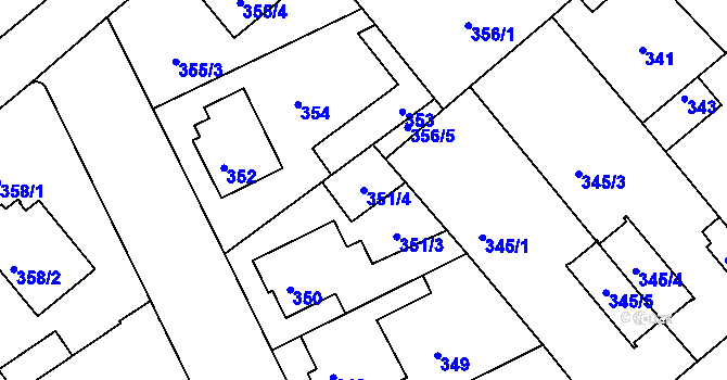 Parcela st. 351/4 v KÚ Stará Boleslav, Katastrální mapa