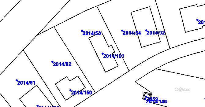 Parcela st. 2014/101 v KÚ Stará Boleslav, Katastrální mapa