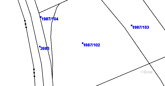Parcela st. 1987/102 v KÚ Stará Boleslav, Katastrální mapa