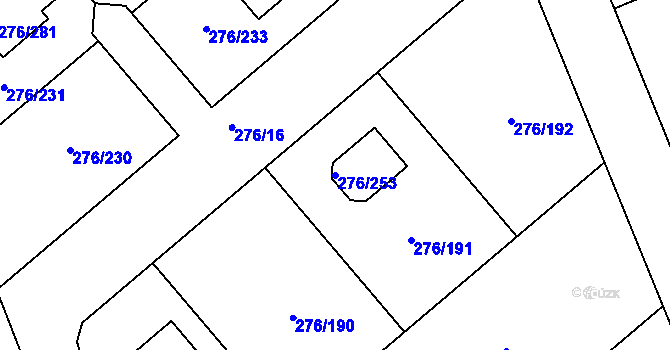 Parcela st. 276/253 v KÚ Stará Boleslav, Katastrální mapa