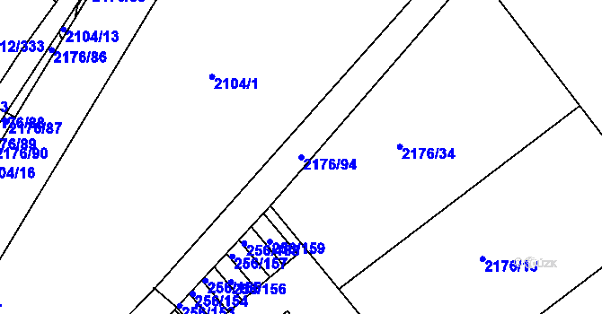 Parcela st. 2176/94 v KÚ Stará Boleslav, Katastrální mapa
