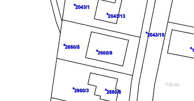 Parcela st. 2660/8 v KÚ Stará Boleslav, Katastrální mapa