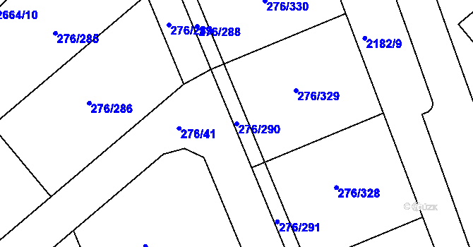 Parcela st. 276/290 v KÚ Stará Boleslav, Katastrální mapa