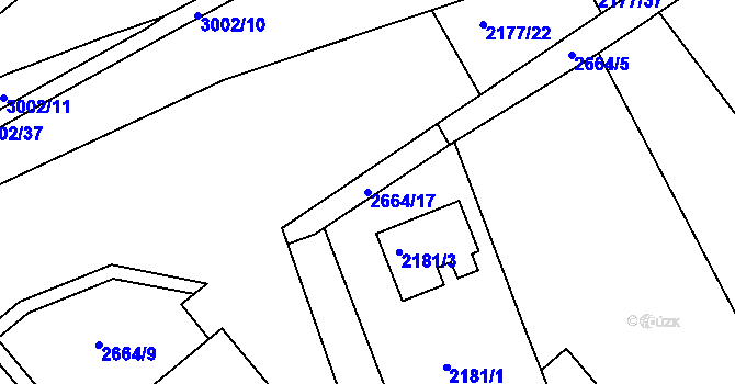 Parcela st. 2664/17 v KÚ Stará Boleslav, Katastrální mapa