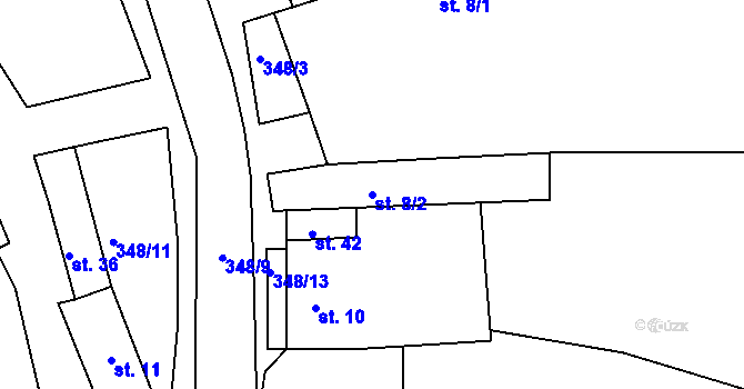 Parcela st. 8/2 v KÚ Popovice u Brandýsa nad Labem, Katastrální mapa