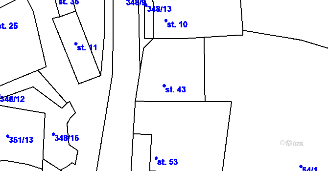 Parcela st. 43 v KÚ Popovice u Brandýsa nad Labem, Katastrální mapa