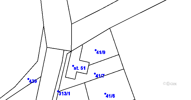 Parcela st. 41/9 v KÚ Popovice u Brandýsa nad Labem, Katastrální mapa