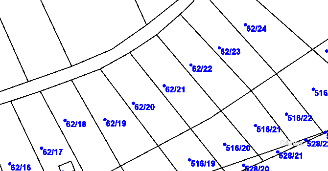 Parcela st. 62/21 v KÚ Popovice u Brandýsa nad Labem, Katastrální mapa