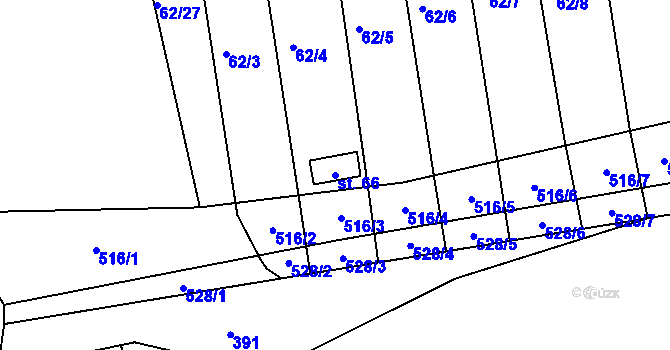 Parcela st. 66 v KÚ Popovice u Brandýsa nad Labem, Katastrální mapa