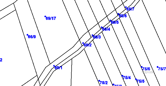 Parcela st. 69/2 v KÚ Popovice u Brandýsa nad Labem, Katastrální mapa