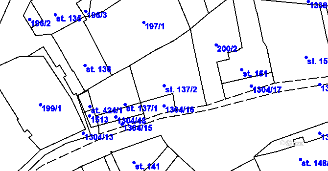 Parcela st. 137/2 v KÚ Brandýs nad Orlicí, Katastrální mapa