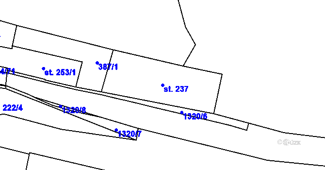 Parcela st. 237 v KÚ Brandýs nad Orlicí, Katastrální mapa